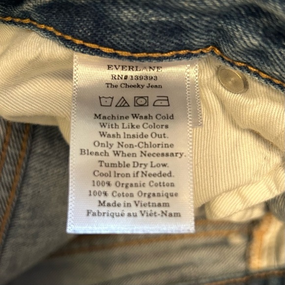 Everlane Womens High Rise Straight Leg “The Cheeky” Denim Jean, Size 28 Crop - Picture 7 of 8